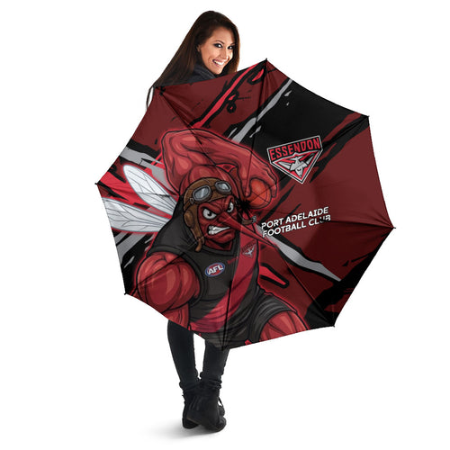 Essendon Football Club Umbrella Bombers Muscular Mascot Graphic - Abstract Paint Splatter Art