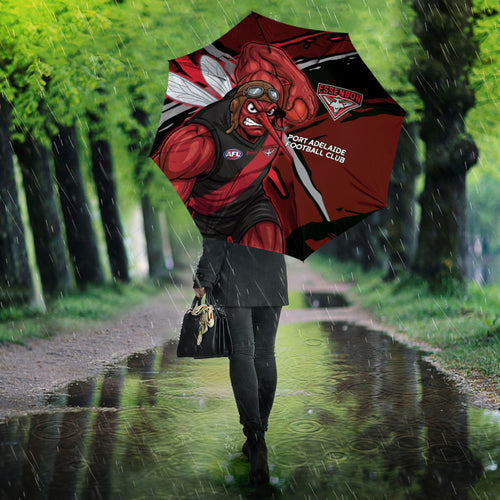 Essendon Football Club Umbrella Bombers Muscular Mascot Graphic - Abstract Paint Splatter Art