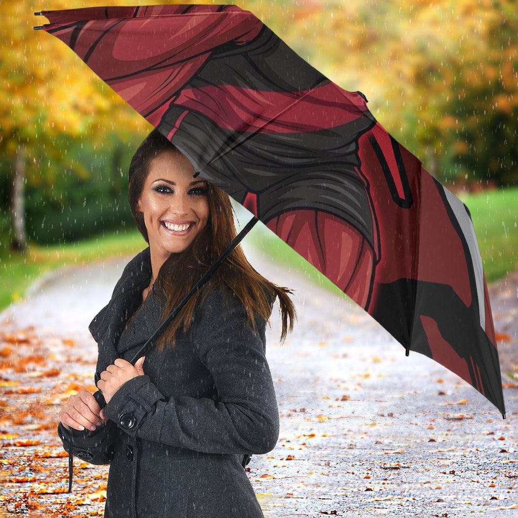 Essendon Football Club Umbrella Bombers Muscular Mascot Graphic - Abstract Paint Splatter Art