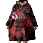 Essendon Football Club Wearable Blanket Hoodie Bombers Muscular Mascot Graphic - Abstract Paint Splatter Art
