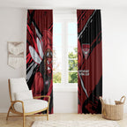 Essendon Football Club Window Curtain Bombers Muscular Mascot Graphic - Abstract Paint Splatter Art