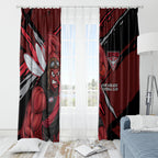 Essendon Football Club Window Curtain Bombers Muscular Mascot Graphic - Abstract Paint Splatter Art