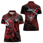 Essendon Football Club Women Polo Shirt Bombers Muscular Mascot Graphic - Abstract Paint Splatter Art