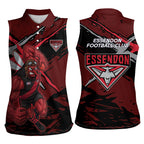 Essendon Football Club Women Sleeveless Polo Shirt Bombers Muscular Mascot Graphic - Abstract Paint Splatter Art