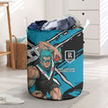 Port Adelaide Football Club Laundry Basket Power Muscular Mascot Graphic - Abstract Paint Splatter Art