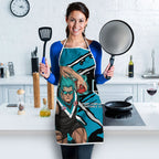 Port Adelaide Football Club Apron Power Muscular Mascot Graphic - Abstract Paint Splatter Art