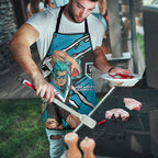 Port Adelaide Football Club Apron Power Muscular Mascot Graphic - Abstract Paint Splatter Art