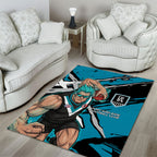 Port Adelaide Football Club Area Rug Power Muscular Mascot Graphic - Abstract Paint Splatter Art
