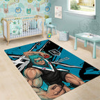Port Adelaide Football Club Area Rug Power Muscular Mascot Graphic - Abstract Paint Splatter Art