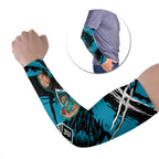 Port Adelaide Football Club Arm Sleeves Power Muscular Mascot Graphic - Abstract Paint Splatter Art