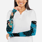 Port Adelaide Football Club Arm Sleeves Power Muscular Mascot Graphic - Abstract Paint Splatter Art