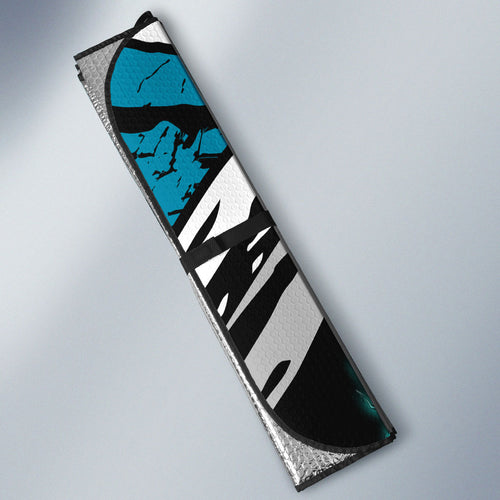 Port Adelaide Football Club Auto Sun Shade Power Muscular Mascot Graphic - Abstract Paint Splatter Art