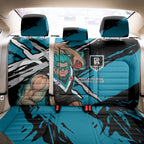 Port Adelaide Football Club Back Car Seat Cover Power Muscular Mascot Graphic - Abstract Paint Splatter Art