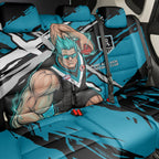 Port Adelaide Football Club Back Car Seat Cover Power Muscular Mascot Graphic - Abstract Paint Splatter Art