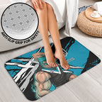 Port Adelaide Football Club Bathroom Set Power Muscular Mascot Graphic - Abstract Paint Splatter Art