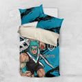 Port Adelaide Football Club Bedding Set Power Muscular Mascot Graphic - Abstract Paint Splatter Art