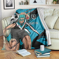 Port Adelaide Football Club Blanket Power Muscular Mascot Graphic - Abstract Paint Splatter Art