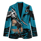 Port Adelaide Football Club Blazer Power Muscular Mascot Graphic - Abstract Paint Splatter Art