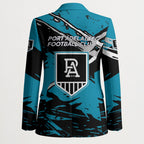 Port Adelaide Football Club Blazer Power Muscular Mascot Graphic - Abstract Paint Splatter Art