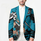 Port Adelaide Football Club Blazer Power Muscular Mascot Graphic - Abstract Paint Splatter Art