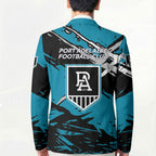 Port Adelaide Football Club Blazer Power Muscular Mascot Graphic - Abstract Paint Splatter Art