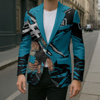 Port Adelaide Football Club Blazer Power Muscular Mascot Graphic - Abstract Paint Splatter Art