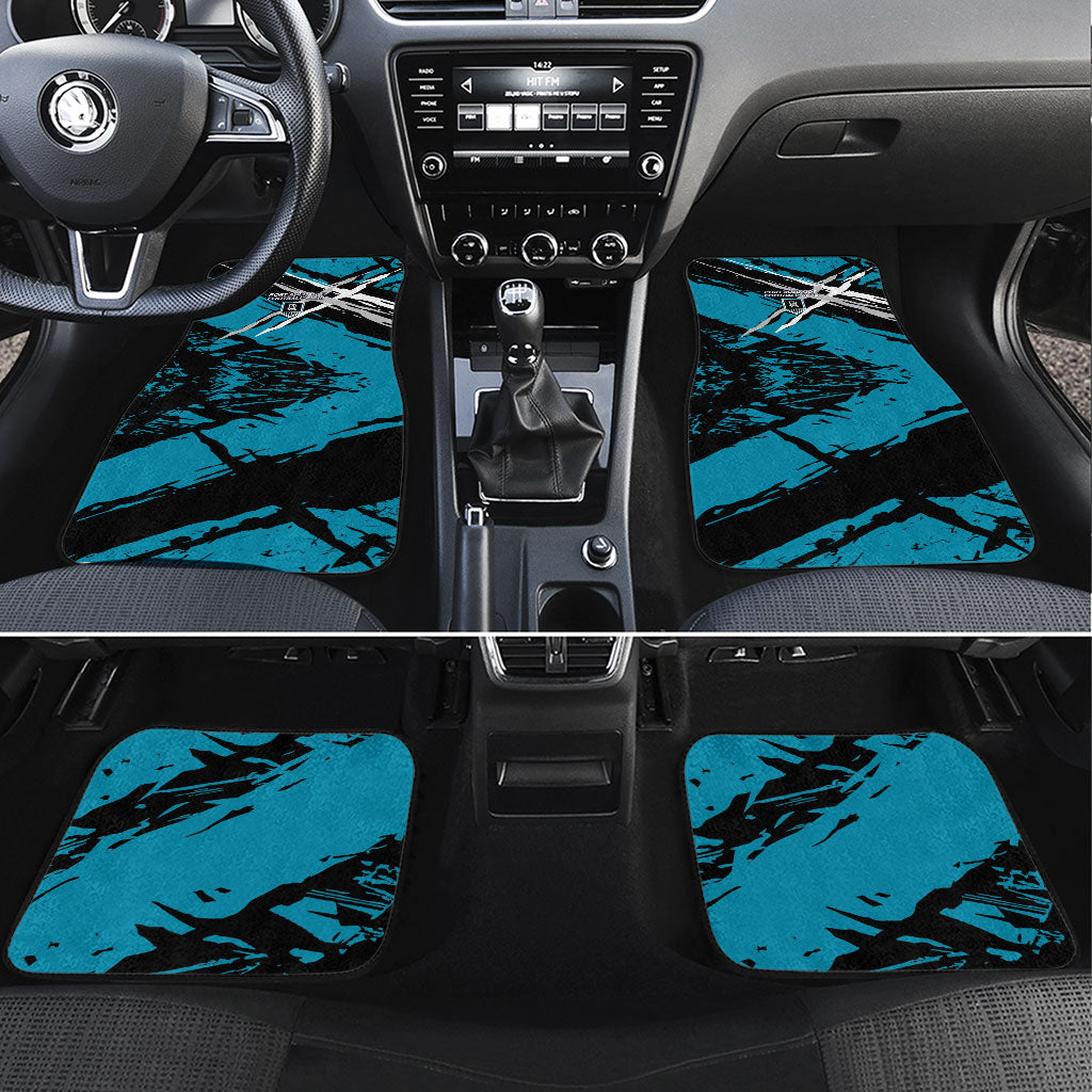 Port Adelaide Football Club Car Mats Power Muscular Mascot Graphic - Abstract Paint Splatter Art