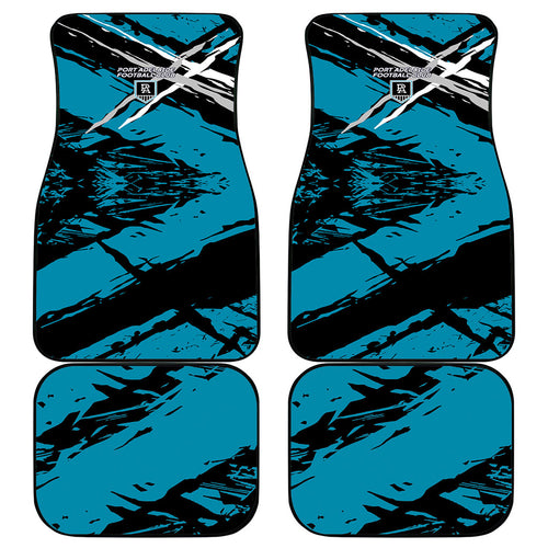 Port Adelaide Football Club Car Mats Power Muscular Mascot Graphic - Abstract Paint Splatter Art
