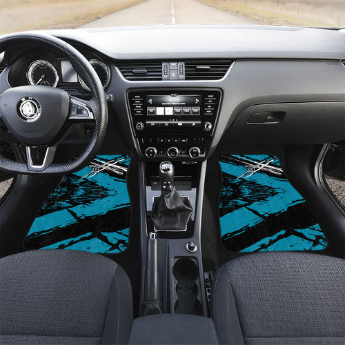 Port Adelaide Football Club Car Mats Power Muscular Mascot Graphic - Abstract Paint Splatter Art