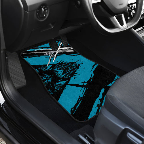 Port Adelaide Football Club Car Mats Power Muscular Mascot Graphic - Abstract Paint Splatter Art