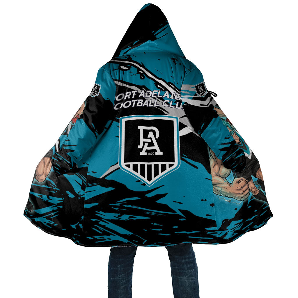 Port Adelaide Football Club Cloak Power Muscular Mascot Graphic - Abstract Paint Splatter Art