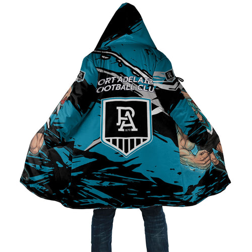 Port Adelaide Football Club Cloak Power Muscular Mascot Graphic - Abstract Paint Splatter Art
