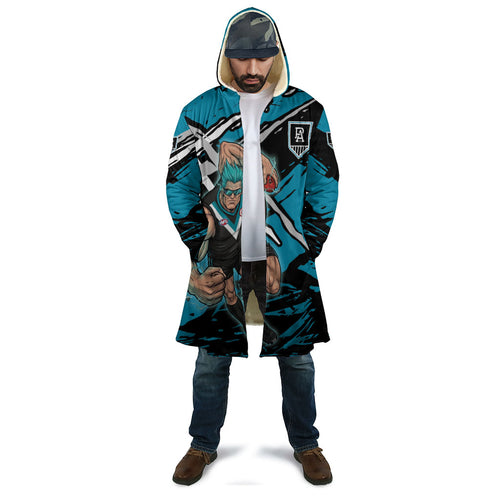 Port Adelaide Football Club Cloak Power Muscular Mascot Graphic - Abstract Paint Splatter Art