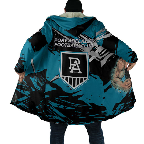 Port Adelaide Football Club Cloak Power Muscular Mascot Graphic - Abstract Paint Splatter Art