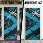 Port Adelaide Football Club Door Cover Power Muscular Mascot Graphic - Abstract Paint Splatter Art