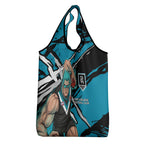 Port Adelaide Football Club Grocery Bag Power Muscular Mascot Graphic - Abstract Paint Splatter Art