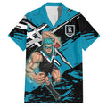 Port Adelaide Football Club Hawaiian Shirt Power Muscular Mascot Graphic - Abstract Paint Splatter Art