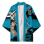 Port Adelaide Football Club Kimono Power Muscular Mascot Graphic - Abstract Paint Splatter Art
