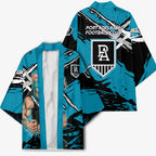 Port Adelaide Football Club Kimono Power Muscular Mascot Graphic - Abstract Paint Splatter Art