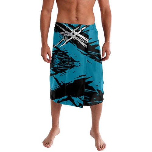 Port Adelaide Football Club Lavalava Power Muscular Mascot Graphic - Abstract Paint Splatter Art