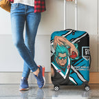 Port Adelaide Football Club Luggage Cover Power Muscular Mascot Graphic - Abstract Paint Splatter Art