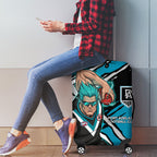 Port Adelaide Football Club Luggage Cover Power Muscular Mascot Graphic - Abstract Paint Splatter Art