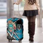 Port Adelaide Football Club Luggage Cover Power Muscular Mascot Graphic - Abstract Paint Splatter Art