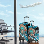 Port Adelaide Football Club Luggage Cover Power Muscular Mascot Graphic - Abstract Paint Splatter Art