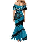 Port Adelaide Football Club Mermaid Dress Power Muscular Mascot Graphic - Abstract Paint Splatter Art
