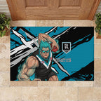 Port Adelaide Football Club Rubber Doormat Power Muscular Mascot Graphic - Abstract Paint Splatter Art