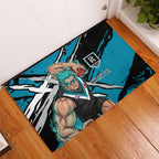 Port Adelaide Football Club Rubber Doormat Power Muscular Mascot Graphic - Abstract Paint Splatter Art