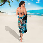 Port Adelaide Football Club Sarong Power Muscular Mascot Graphic - Abstract Paint Splatter Art