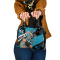 Port Adelaide Football Club Shoulder Handbag Power Muscular Mascot Graphic - Abstract Paint Splatter Art