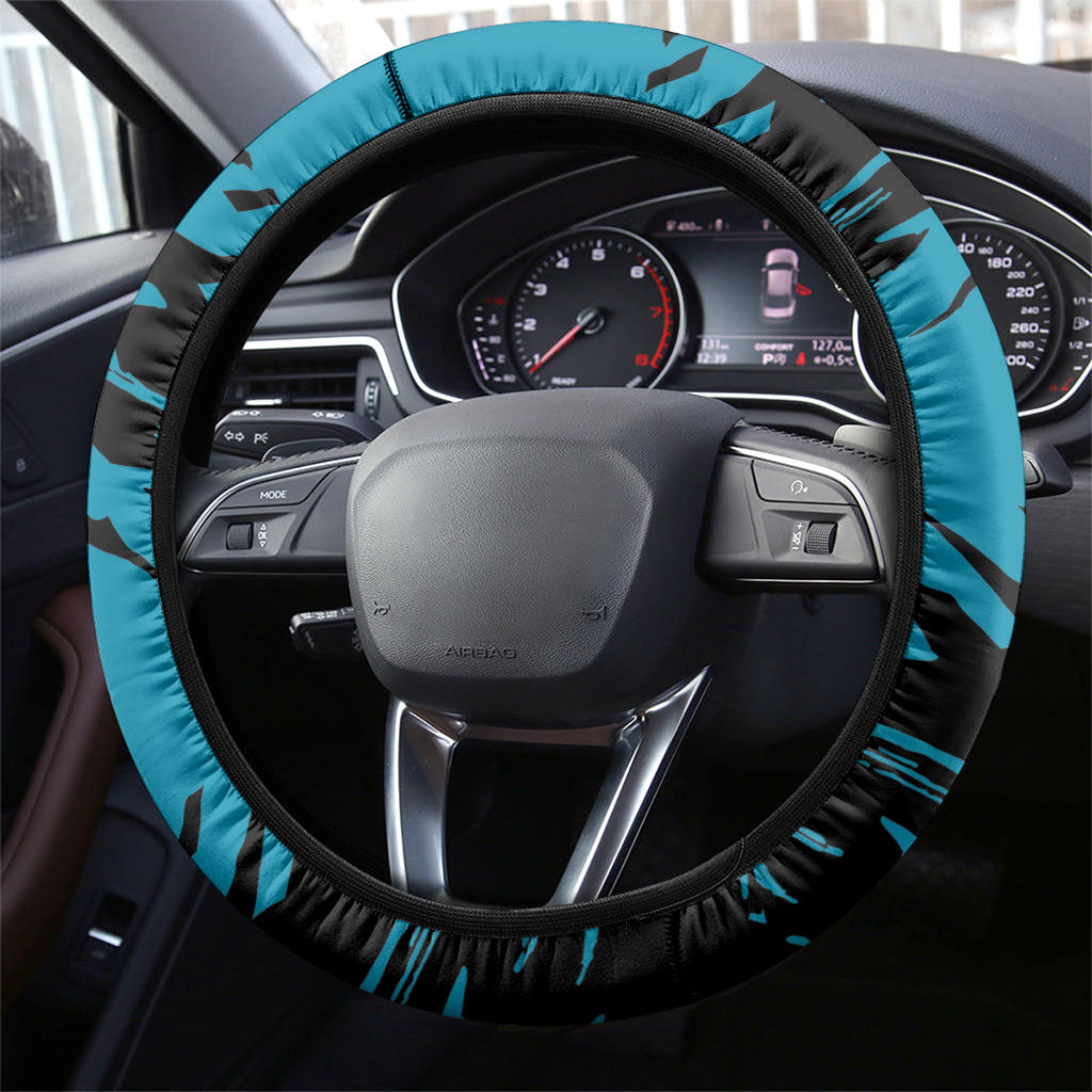 Port Adelaide Football Club Steering Wheel Cover Power Muscular Mascot Graphic - Abstract Paint Splatter Art